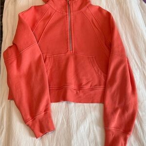 Lululemon Scuba Oversized Half Zip Hoodie in coral